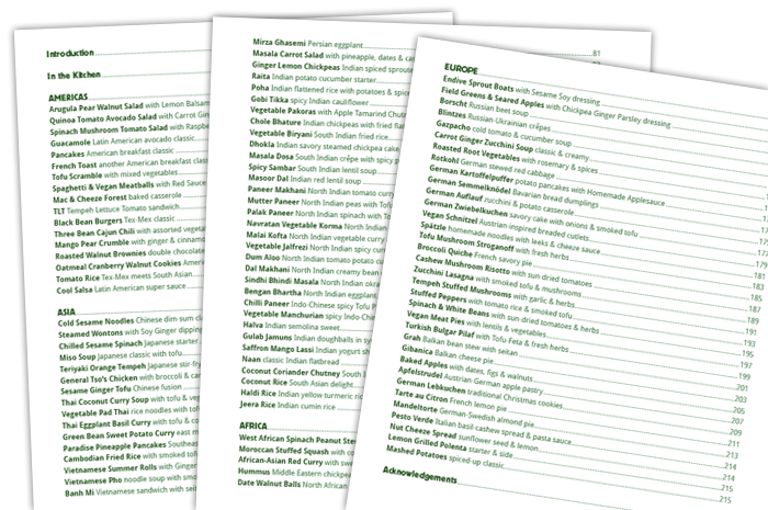 The Lotus and the Artichoke cookbook Table of Contents