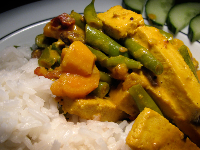 sweet potato and green bean curry