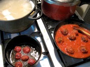 Spaghetti and Vegan Notmeatballs - Process 1