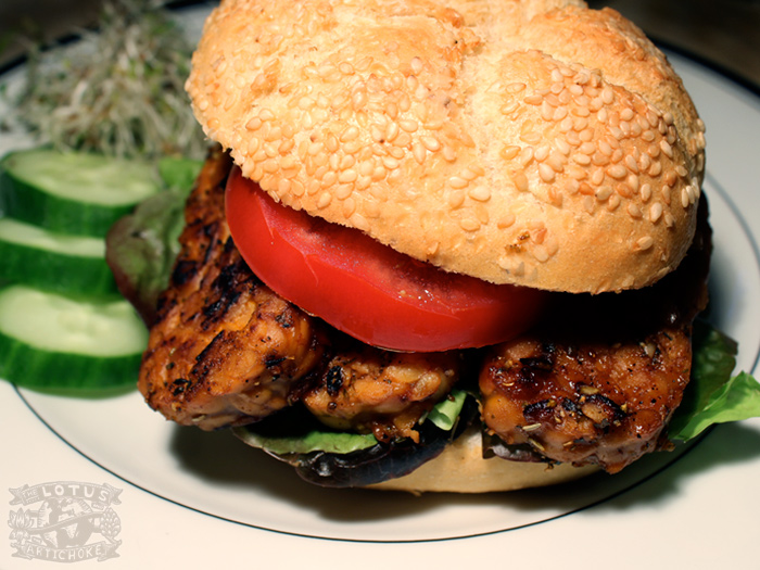 T.L.T. - Tempeh Lettuce Tomato Sandwich - The Lotus and the Artichoke - Vegan Cookbook