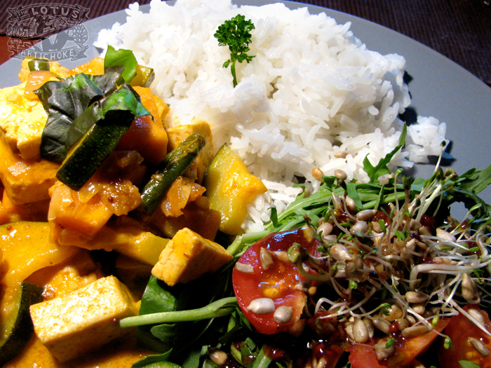 African Red Curry with coconut and tofu - The Lotus and the Artichoke - Vegan cookbook