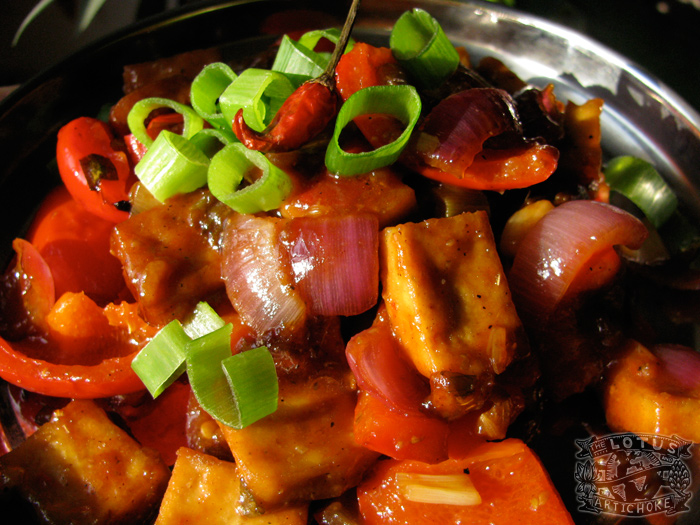 Chilli Tofu-Paneer : Indo-Chinese - The Lotus and the Artichoke vegan cookbook