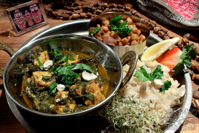 Palak Tofu-Paneer - Vegan North Indian Spinach Curry - The Lotus and the Artichoke