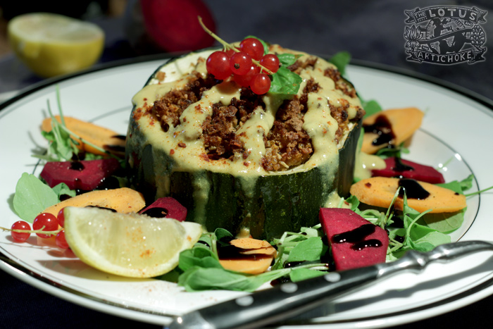 Vegan Moroccan Stuffed Squash Reloaded with Quinoa - The Lotus and the Artichoke