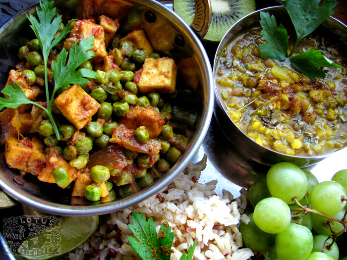 Mutter Paneer Tofu - North Indian - The Lotus and the Artichoke vegan cookbook