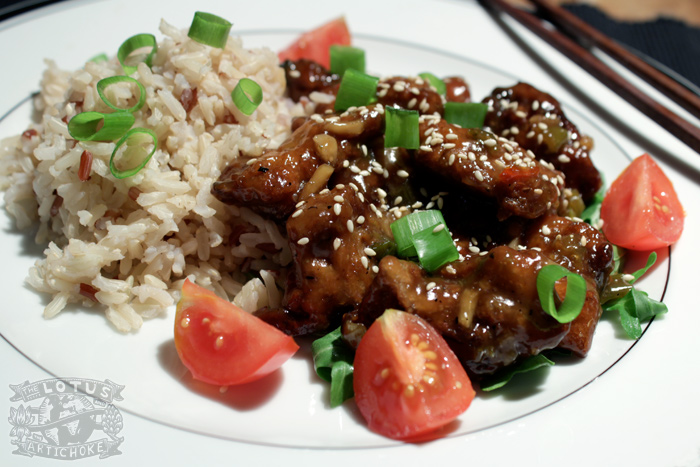 General Tso's Chicken - Vegan Chinese - The Lotus and the Artichoke cookbook of world travel recipes