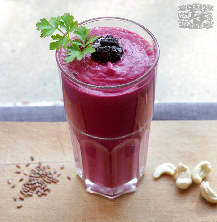 Blackberry Beet Smoothie - The Lotus and the Artichoke - Vegan Recipes from World Adventures