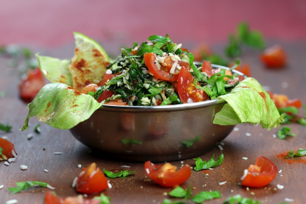 Arugula Mallum - stir-fried Sri Lankan greens & coconut